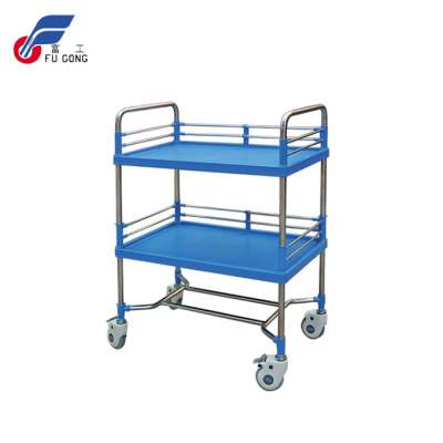 Good quality best price medical clinic hospital movable treatment trolley without drawer