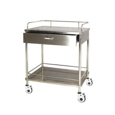 Two deck stainless steel instrument trolley medical equipment trolley supplier