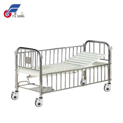 Hotting sale Medical care manual 1cranks hospital manual semi fowler child bed with stainless steel head&foot board